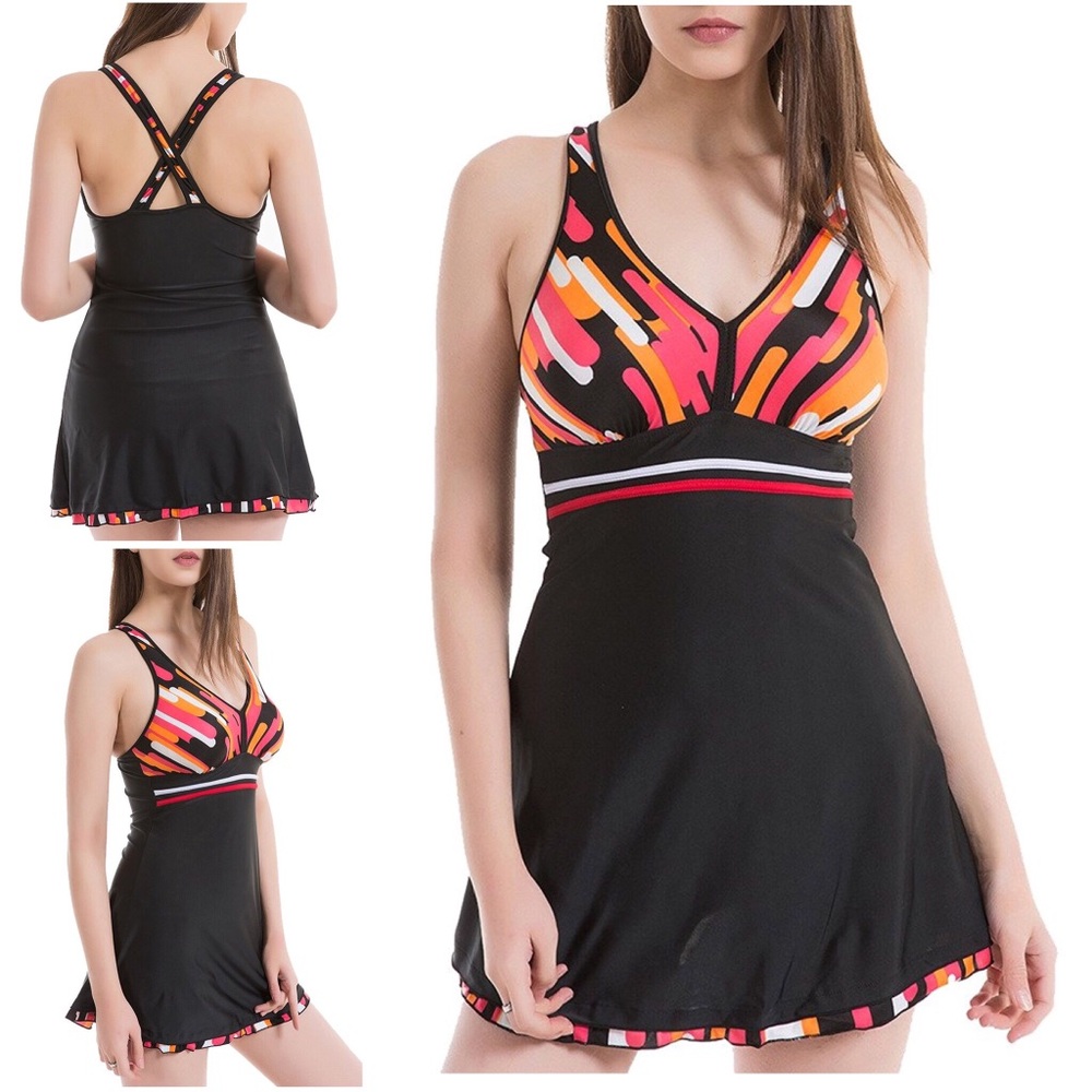 Women's V-Neck One-Piece Swimsuit / Swimdress